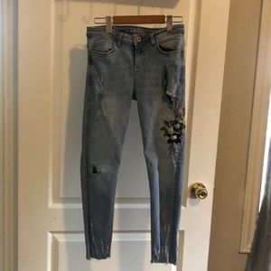 Zara floral design jeans